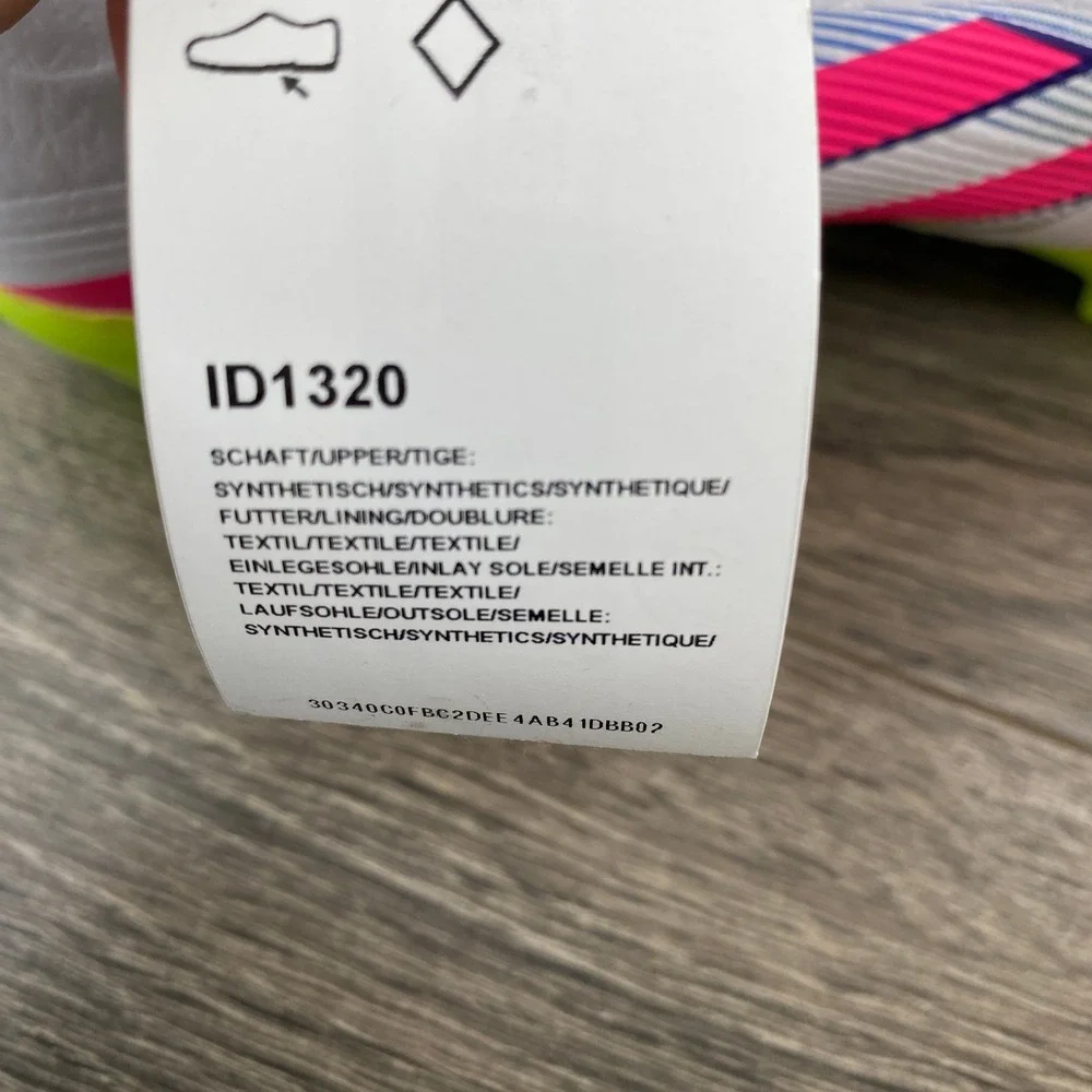 Adidas Predator League FT Soccer Cleats Mens 8 White Pink ID1320 Foldover Tongue